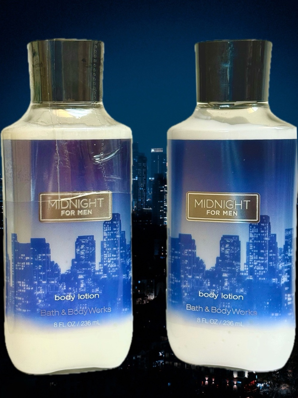 MIDNIGHT FOR MEN Body Lotion X2 Bath & and Body Works NEW & RARE